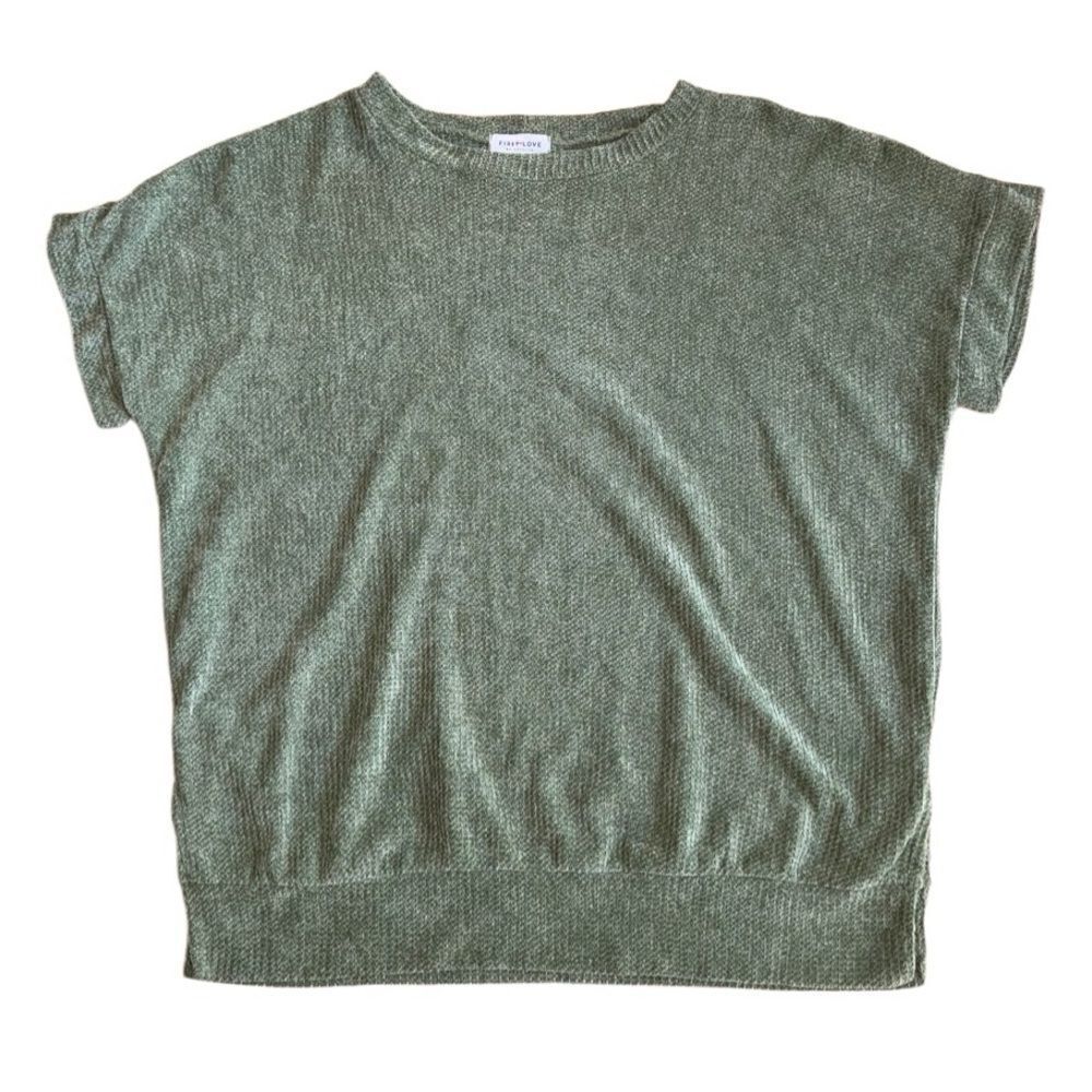 First Love By Lovelyn Women's Relaxed Fit Oversized Green Top - Size Small (
